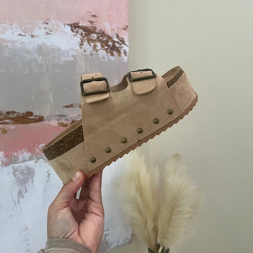 BAMBOO Tan Platform Sandals